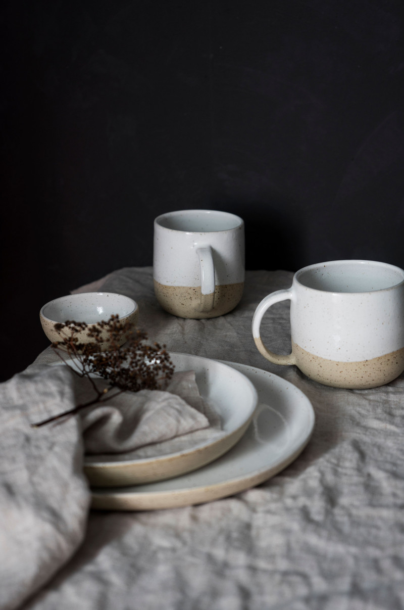 Two-Tone Stoneware Mugs